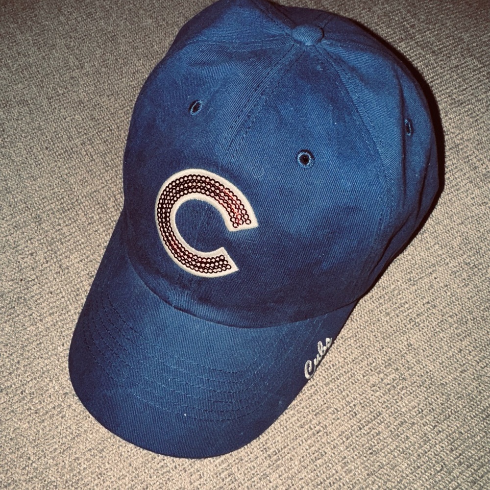 CHICAGO CUBS Sequin Logo Hat Cap StrapBack MLB Adjustable Embroidery  ‘47 Twins